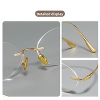 Lunettes sans monture ultra-légères pour femmes, accessoire de maquillage populaire, PC anti-lumière bleue, petites montures de lunettes pour myopie