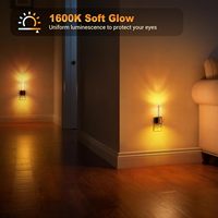 ZHILAI Mini Moderne Bernsteinfarbene Kerzenlampe mit Automatischer Dämmerungssensor-Steuerung, Steckbare LED-Leuchte mit Dimmfunktion für Schlafzimmer und Treppen