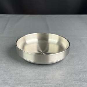 Assiette à vaisselle de style coréen en acier inoxydable à double couche de qualité supérieure assiette élégante antirouille durable pour la maison adaptée à la cuisine - Product Image 3