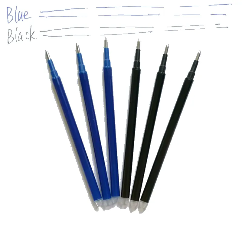 0.7mm עט מחיק מילוי שקופיות עיתונות רחיץ ידית כחול שחור 6 צבע דיו מכתבים נשלף מוטות מחיק ג 'ל עטים