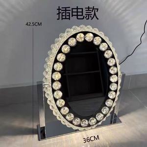 Large Oval LED Crystal Makeup Mirror with Lights, a Stylish and Luxurious Desktop Mirror with <b>Smart</b> <b>Lighting</b> - Product Image 6