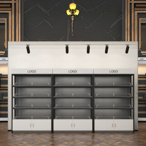 Meuble mural de présentation de maquillage en <span class=keywords><strong>bois</strong></span> durable et de haute qualité, étagères <span class=keywords><strong>à</strong></span> niveaux réglables, éclairage LED, boutique de beauté, parfums - Product Image 6