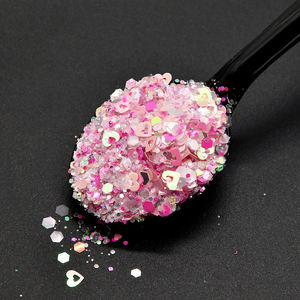 Resistente solvente poliéster brillo <span class=keywords><strong>por</strong></span> kilos a granel Rosa mix corazón brillo grueso, mezcla de San Valentín brillo - Product Image 2