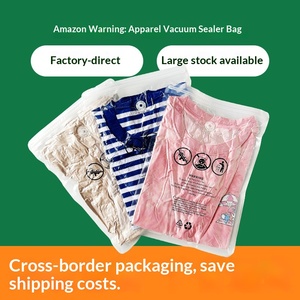 Sac sous vide transparent en PE pour vêtements, t-shirts, avec fermeture éclair, auto-scellant, <span class=keywords><strong>anti</strong></span>-étouffement, FBA - Product Image 4