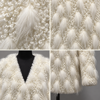 Veste en fourrure de raton laveur bicolore sans col, coupe carrée, longueur mi-haute, surface en fourrure touffue, style urbain automne-hiver, OEM