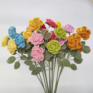 DREA Ramo de <span class=keywords><strong>Flores</strong></span> de Ganchillo Tejidas a Mano Premium, Tipo Trompeta, de Algodón Lavable para Decoración del Hogar y Bodas - Product Image 2