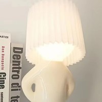 Lampe de table créative pour enfants, garçon espiègle, avec lumière LED de nuit, décorations lumineuses, lampe de table 3D mignonne