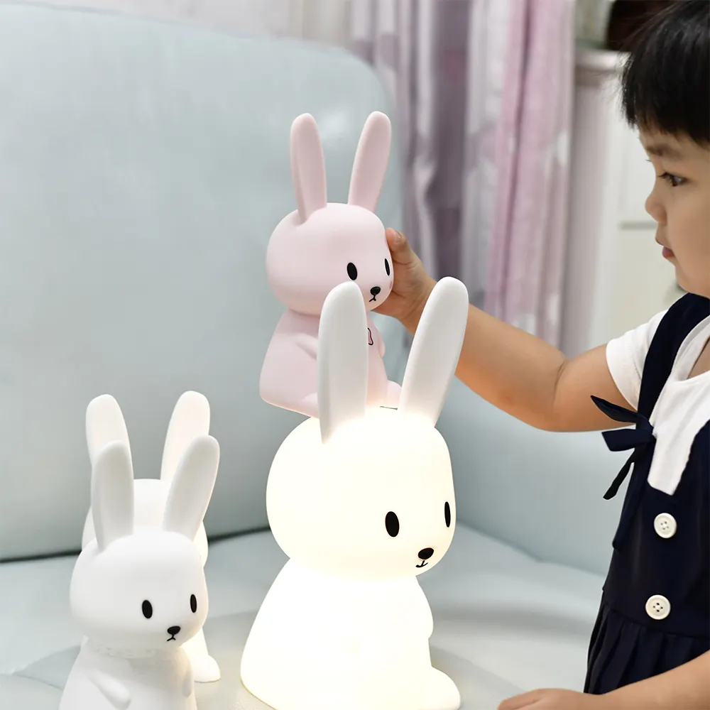 Kids Night Light 7 Color Change Bulbing Mood Cute Bunny Baby Night Light Kids With Remote Control