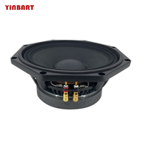 YINBART Haut-parleur médium de voiture 8 pouces, bobine vocale de 2 pouces, 4 ohms, aluminium et caoutchouc, 5-10W RMS, pour médiums et basses