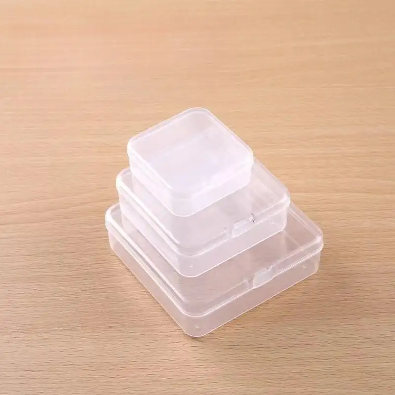 Meerdere Maten Vierkante Plastic Transparante Container Gereedschapskist Met Deksels Voor Klein Product