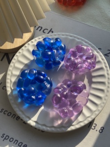 Gemstone Clear <b>Squishy</b> Crystal Bead Stress Relief Squeeze Ball - Transparent Gem <b>Squishy</b> Fidget Toy for Anxiety Relief - Product Image 4