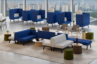 Ensemble de canapés modulaires en tissu moderne pour les espaces publics, les salles d'attente, les bureaux, les bibliothèques et les ateliers