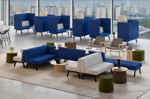 Set di Divani Modulari Moderni in Tessuto per Aree Pubbliche, Sale d'Attesa, Uffici, Biblioteche e Laboratori - Product Image 6
