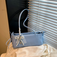 Sac à bandoulière sous le bras, style coréen, mignon, frais, tendance, avec nœud, polyvalent, sac à main