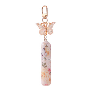 Nouveauté Bestseller Flacon de parfum miniature <span class=keywords><strong>en</strong></span> plastique de 5 ml, porte-clés avec breloque, design papillon, atomiseur rechargeable de 5 ml, portable pour les voyages - Product Image 5