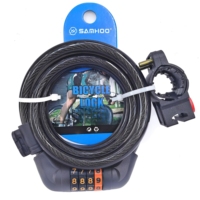 Antivol de vélo Samhoo en acier durable, étanche et antivol, avec câble et combinaison à 5 chiffres réinitialisable, support de fixation inclus