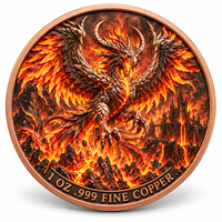 Pièce de collection en cuivre pur 999 électroplaqué, 1 oz, série Halloween, Flamme Phénix Démon, en relief 3D, couleur UV, imitation pièce de monnaie, artisanat métallique