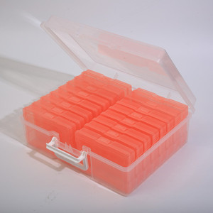 Orange 4" x 6" Photo Box Storage Craft Keeper 16 Inner Photo Keeper Organizer Holder Photos Storage Containers