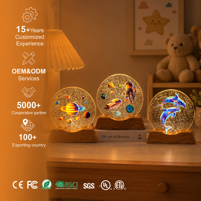 Wholesale Touch Control Cute Moon Disc Luminous Small Night Light Bedside Lamp European Style Atmosphere Creative Gift