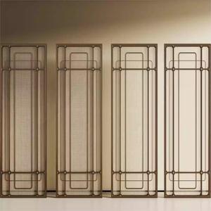 Paravent en verre filé en acier inoxydable Art Déco personnalisable, pliable, insonorisé, séparateur <span class=keywords><strong>de</strong></span> pièce pour hôtels, clubs, hall élégant - Product Image 3