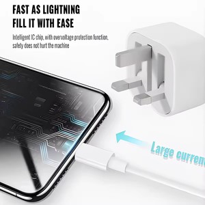 Adaptador de Corriente <span class=keywords><strong>USB</strong></span> <span class=keywords><strong>C</strong></span> de <span class=keywords><strong>20w</strong></span> con Enchufe del Reino Unido para Cargador de iPhone, Cable de Carga Rápida con Caja de Empaque para Cargadores de iPhone 16 y 17 - Product Image 5