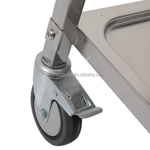 Chariot <span class=keywords><strong>de</strong></span> cuisine à 2 niveaux en acier inoxydable pour la restauration et l'hôtellerie, chariot <span class=keywords><strong>de</strong></span> service alimentaire - Product Image 4