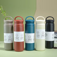 Bouilloire de sport portable en acier inoxydable de style Harajuku japonais, tasse à café pour voiture, design minimaliste moderne en acier inoxydable