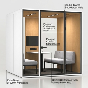 Cabina Prefabricada Insonorizada <span class=keywords><strong>para</strong></span> 4 Personas, Módulo de Oficina Acústico, Cabina de Privacidad Portátil, Cabina Silenciosa <span class=keywords><strong>para</strong></span> Sala de Reuniones - Product Image 4