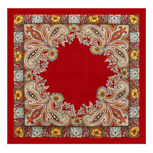 Vendor Summer Custom Logo 90 cm Square Retro Floral Printed <b>Satin</b> <b>Hijabs</b> Jacquard Style Head Scarf Bonnet Made of Polyester - Product Image 4