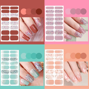 Etiqueta privada 3D Gradient Color <span class=keywords><strong>Neon</strong></span> Reflective Nail Wraps Sticker Easy Apply Sparkle Shiny Glitter para uso diario Estilo de otoño - Product Image 5