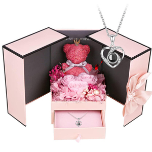 Eternal Flower Double-open bear jewelry <b>box</b> Hot sale Mother's Day Valentine's Day <b>Gift</b> - Product Image 1