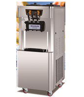 Machine à crème glacée en acier inoxydable avec 3 saveurs pour crème, fraise, chocolat, petite machine à crème glacée