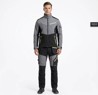 Conjunto de Ropa de Trabajo Profesional Gris y Negro, Tela Elástica en 4 Direcciones, Uniforme Resistente para Construcción e Ingeniería