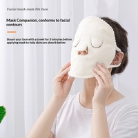 A3243 Masque facial et pour les yeux en microfibre corail, double couche épaissie, compresse chaude, vapeur, pour soins de beauté