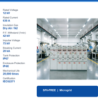 Haowei HGXN99-12 12kV 630A Bebas SF6 Berinsulasi Nitrogen Modular Berlapis Logam IP67 Distribusi Daya Industri IEC 62271-200 Ring