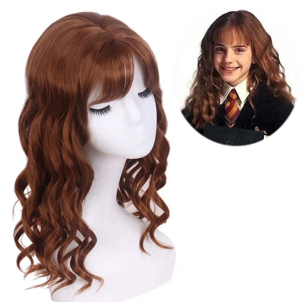 ST Fantasy Cosplay Brown Wig Movie Hermione Long Deep Wave Wig For Women