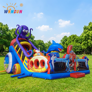 Winsun แทรมโพลีนเป่าลมรูปปราสาทปลาหมึกขนาดใหญ่ - Product Image 1