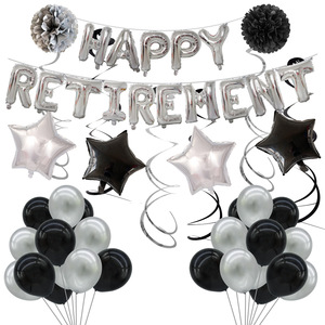 Célébration de la retraite : Ensemble de ballons <span class=keywords><strong>en</strong></span> aluminium de 16 pouces, imprimés <span class=keywords><strong>en</strong></span> typographie, respirants, avec inscription « Happy Retirement », pour <span class=keywords><strong>fête</strong></span> de retraite - Product Image 3