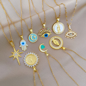 Encantadora estrella Luna <span class=keywords><strong>diablo</strong></span> ojo collar de acero inoxidable elegante insecto mariposa libélula flor forma Collar para mi <span class=keywords><strong>hija</strong></span> - Product Image 4