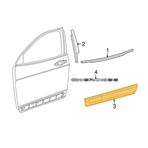 Jeep Cherokee Front <b>Door</b> <b>Trim</b> Panel 1YW32RXFAB 1YW33RXFAB Plastic Decorative Plate - Product Image 4