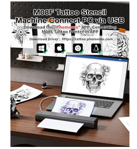 Impresora <span class=keywords><strong>de</strong></span> Plantillas para <span class=keywords><strong>Tatuajes</strong></span> Phomemo M08F, Máquina <span class=keywords><strong>de</strong></span> <span class=keywords><strong>Tatuajes</strong></span> Térmica con 10 Hojas <span class=keywords><strong>de</strong></span> Papel <span class=keywords><strong>de</strong></span> Transferencia para Tatuar - Product Image 3