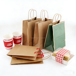 Sac en papier kraft avec poignée torsadée, sacs personnalisés imprimés pour produits ménagers - Product Image 2