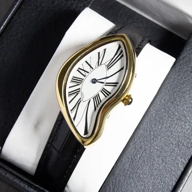 Alien Crash Melt Twist Y2K Watch for Women Retro Trendy Instagram Design Creative Niche Dial 20mm Leather Hot Fashion Kiosk Item