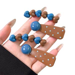 Barrette latérale pour cheveux, style tendance, nouvelle collection, pour femmes, Milk Cafe Love Wave <span class=keywords><strong>Point</strong></span>, haute qualité, style tendance, barrette pour frange, paire - Product Image 5