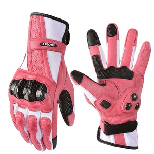 Gants de moto Suomy <span class=keywords><strong>pour</strong></span> <span class=keywords><strong>femme</strong></span>, en cuir, <span class=keywords><strong>pour</strong></span> la conduite moto, avec fibre de carbone, couleur rose, respirants, tailles XS à XXL - Product Image 2