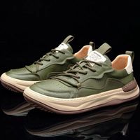 Sneakers en cuir véritable personnalisées avec logo, collection printemps, sneakers blanches tendance et polyvalentes, respirantes, désodorisantes, décontractées