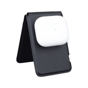 Soporte de teléfono para tarjeta de crédito de cuero plegable de carga inalámbrica rápida de 15W para auriculares de teléfono <span class=keywords><strong>Iwatch</strong></span> Apple con Find My Locator - Product Image 2