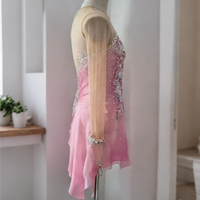 Robe de patinage artistique pour femmes et filles, justaucorps de danse et de ballet, tenue de performance professionnelle ornée de diamants