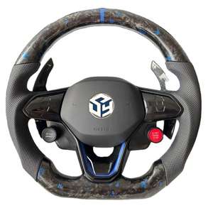 Volant en fibre de carbone forgé pour Volkswagen VW <span class=keywords><strong>Golf</strong></span> MK6 gti Mk7 <span class=keywords><strong>7</strong></span>.5 Mk6 Mk5 Mk4 GTI <span class=keywords><strong>GTD</strong></span> R Polo GTI CC Passat Tiguan - Product Image 6