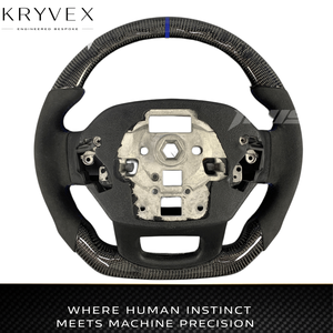 Volante Kryvex Personalizado de Fibra de Carbono y Cuero Brillante para <span class=keywords><strong>F</strong></span>-<span class=keywords><strong>150</strong></span> Raptor R XL XLT <span class=keywords><strong>Shelby</strong></span> 2021-2025 |   Pantalla LED de RPM con Calefacción - Product Image 5